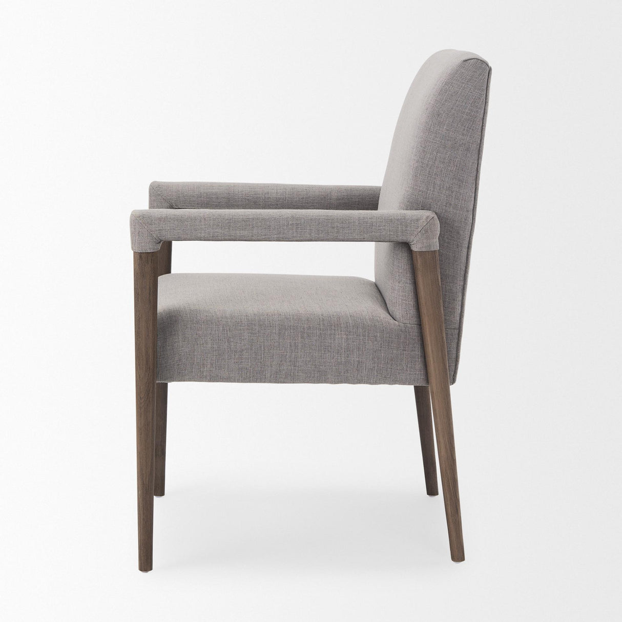 Mercana Palisades Grey Fabric Wrap Brown Wooden Frame Dining Chair