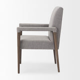 Mercana Palisades Grey Fabric Wrap Brown Wooden Frame Dining Chair