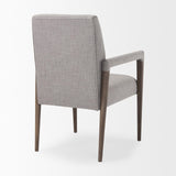 Mercana Palisades Grey Fabric Wrap Brown Wooden Frame Dining Chair
