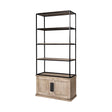 Mercana Braxton II Light Brown Wood and Iron Three Shelf Shelving Unit 41.5L x 18.5W x 9