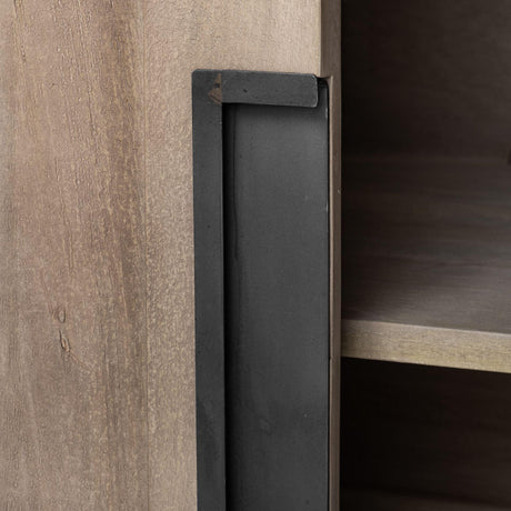 Mercana Braxton III 81.5x18.5 Natural Brown Solid Wood 3 Drawer 6 Door Sideboard