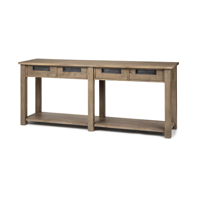 Mercana Harrelson III 72L x 18W Brown Wood 4 Drawer Console Table