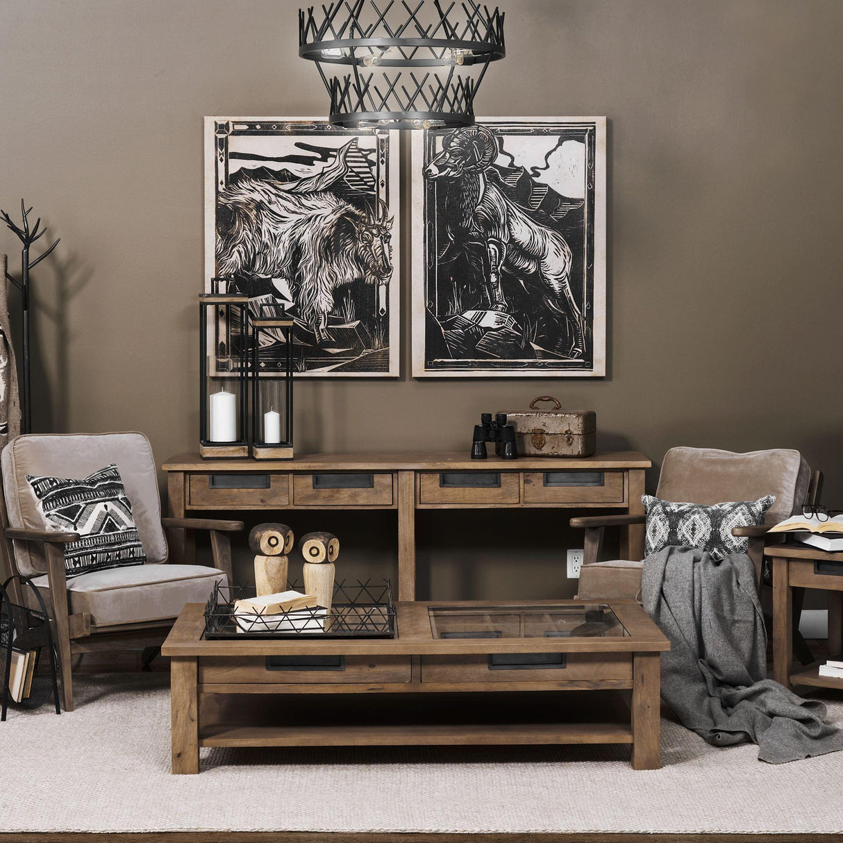 Mercana Harrelson III 72L x 18W Brown Wood 4 Drawer Console Table