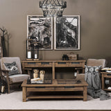 Mercana Harrelson III 72L x 18W Brown Wood 4 Drawer Console Table