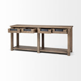 Mercana Harrelson III 72L x 18W Brown Wood 4 Drawer Console Table