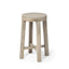 Mercana Brahma 26" Total Height White Washed Wood Stool