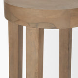 Mercana Brahma 26" Total Height White Washed Wood Stool