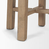 Mercana Brahma 26" Total Height White Washed Wood Stool