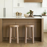 Mercana Brahma 26" Total Height White Washed Wood Stool