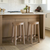 Mercana Brahma 26" Total Height White Washed Wood Stool