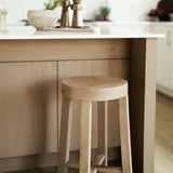 Mercana Brahma 26" Total Height White Washed Wood Stool