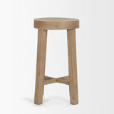 Mercana Brahma 26" Total Height White Washed Wood Stool