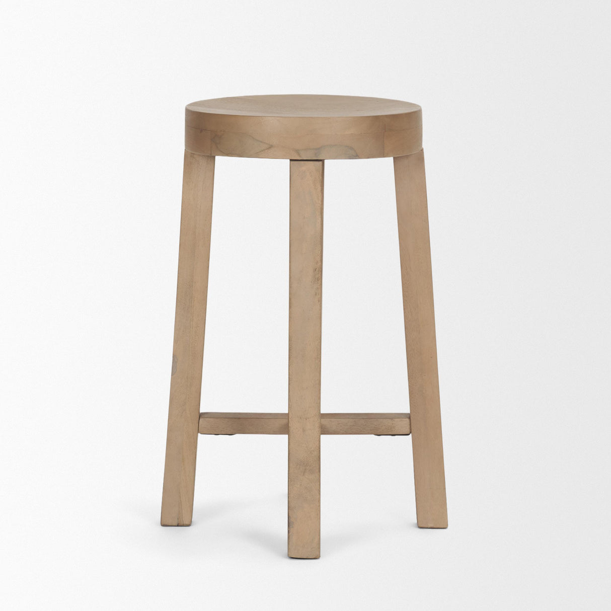 Mercana Brahma 26" Total Height White Washed Wood Stool