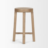 Mercana Brahma 26" Total Height White Washed Wood Stool