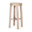 Mercana Brahma 30" Total Height White Washed Wood Stool