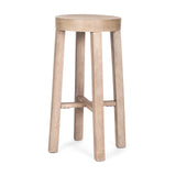 Mercana Brahma 30" Total Height White Washed Wood Stool
