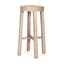 Mercana Brahma 30" Total Height White Washed Wood Stool