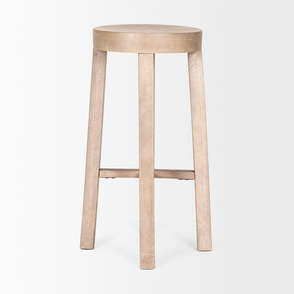 Mercana Brahma 30" Total Height White Washed Wood Stool