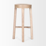 Mercana Brahma 30" Total Height White Washed Wood Stool
