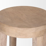 Mercana Brahma 30" Total Height White Washed Wood Stool