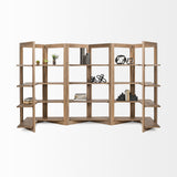 Mercana Turnbull I 42L x 16W x 72H Light Brown Wood Four Shelf Shelving Unit
