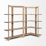 Mercana Turnbull I 42L x 16W x 72H Light Brown Wood Four Shelf Shelving Unit