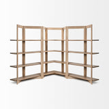 Mercana Turnbull I 42L x 16W x 72H Light Brown Wood Four Shelf Shelving Unit