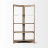 Mercana Turnbull I 42L x 16W x 72H Light Brown Wood Four Shelf Shelving Unit