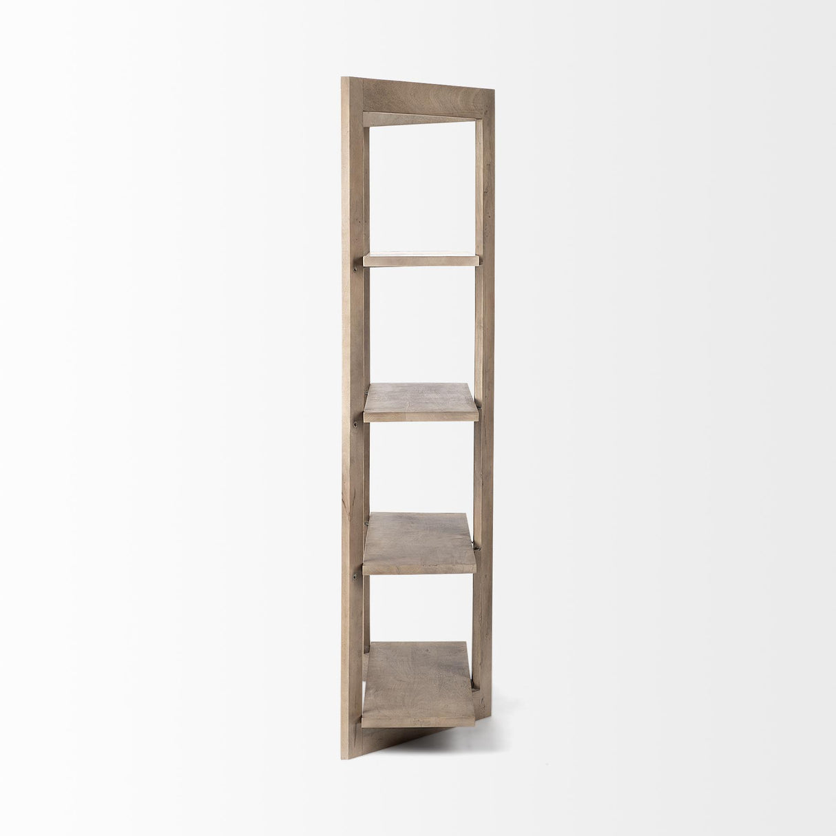 Mercana Turnbull I 42L x 16W x 72H Light Brown Wood Four Shelf Shelving Unit