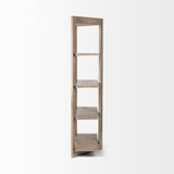 Mercana Turnbull I 42L x 16W x 72H Light Brown Wood Four Shelf Shelving Unit
