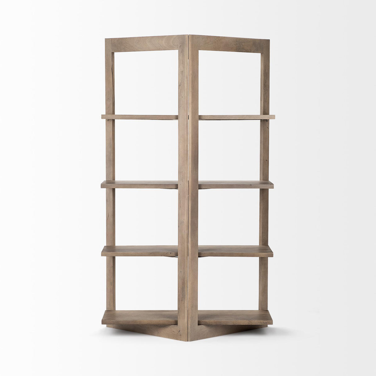 Mercana Turnbull I 42L x 16W x 72H Light Brown Wood Four Shelf Shelving Unit