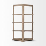 Mercana Turnbull I 42L x 16W x 72H Light Brown Wood Four Shelf Shelving Unit