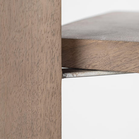 Mercana Turnbull I 42L x 16W x 72H Light Brown Wood Four Shelf Shelving Unit