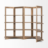 Mercana Turnbull I 42L x 16W x 72H Light Brown Wood Four Shelf Shelving Unit