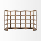 Mercana Turnbull I 42L x 16W x 72H Light Brown Wood Four Shelf Shelving Unit