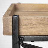Mercana Trey I 80L x 16W Brown Wood and Black Iron Console Table