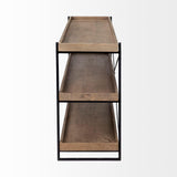 Mercana Trey I 80L x 16W Brown Wood and Black Iron Console Table
