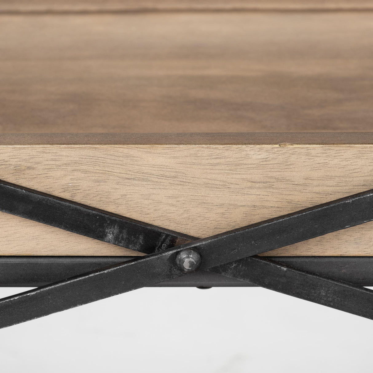 Mercana Trey I 80L x 16W Brown Wood and Black Iron Console Table