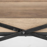 Mercana Trey I 80L x 16W Brown Wood and Black Iron Console Table