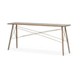 Mercana Kirby I 66L x 16W Brown Wooden Cross Braced Console Table