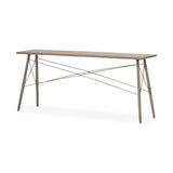 Mercana Kirby I 66L x 16W Brown Wooden Cross Braced Console Table