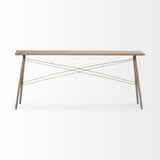 Mercana Kirby I 66L x 16W Brown Wooden Cross Braced Console Table