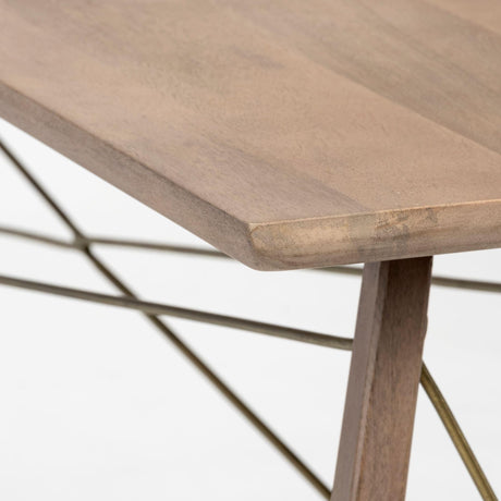 Mercana Kirby I 66L x 16W Brown Wooden Cross Braced Console Table