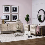 Mercana Excelsior I (72x18.3) Solid Wood Gold Metal Base 4 Cabinet Door SideBoard