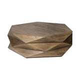 Mercana Arreto Hexagonal Hinged Solid Wood Top and Base Coffee Table