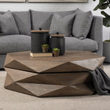 Mercana Arreto Hexagonal Hinged Solid Wood Top and Base Coffee Table