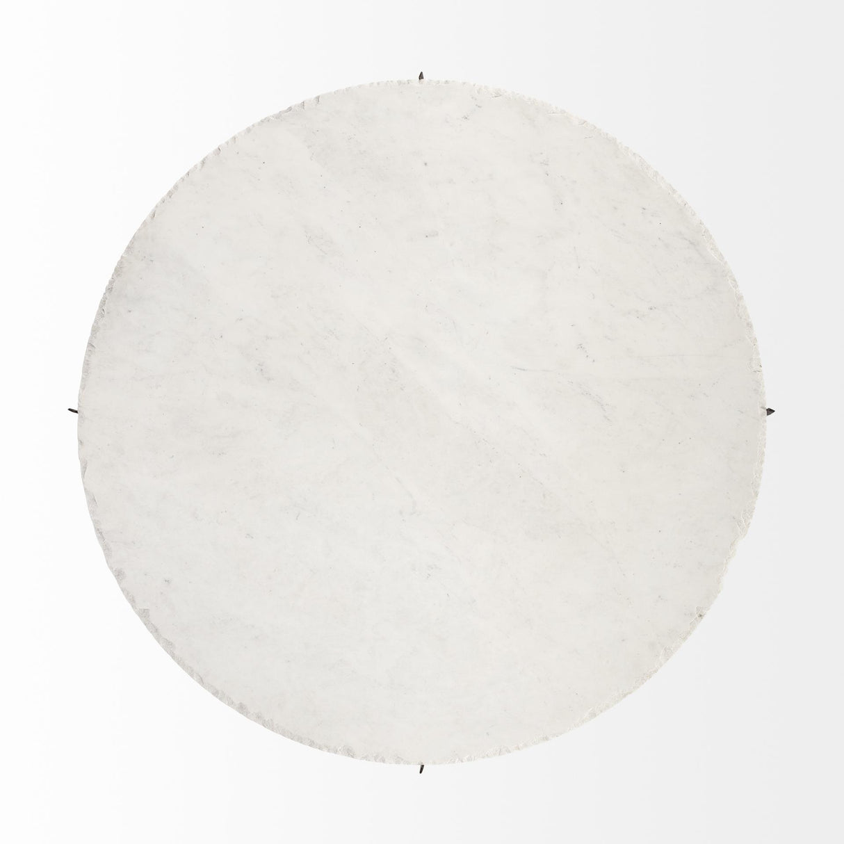 Mercana Reinhold 49" Round White Marble Top Gold Metal Base Coffee Table