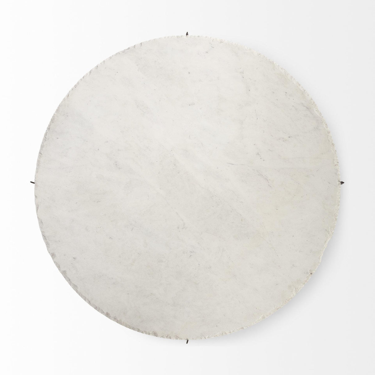 Mercana Reinhold 49" Round White Marble Top Gold Metal Base Coffee Table