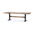 Mercana Araxi 95L x 41W x 30H Rectangular Brown Solid Wood Top Black Metal Base Dining Table