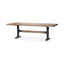 Mercana Araxi 95L x 41W x 30H Rectangular Brown Solid Wood Top Black Metal Base Dining Table